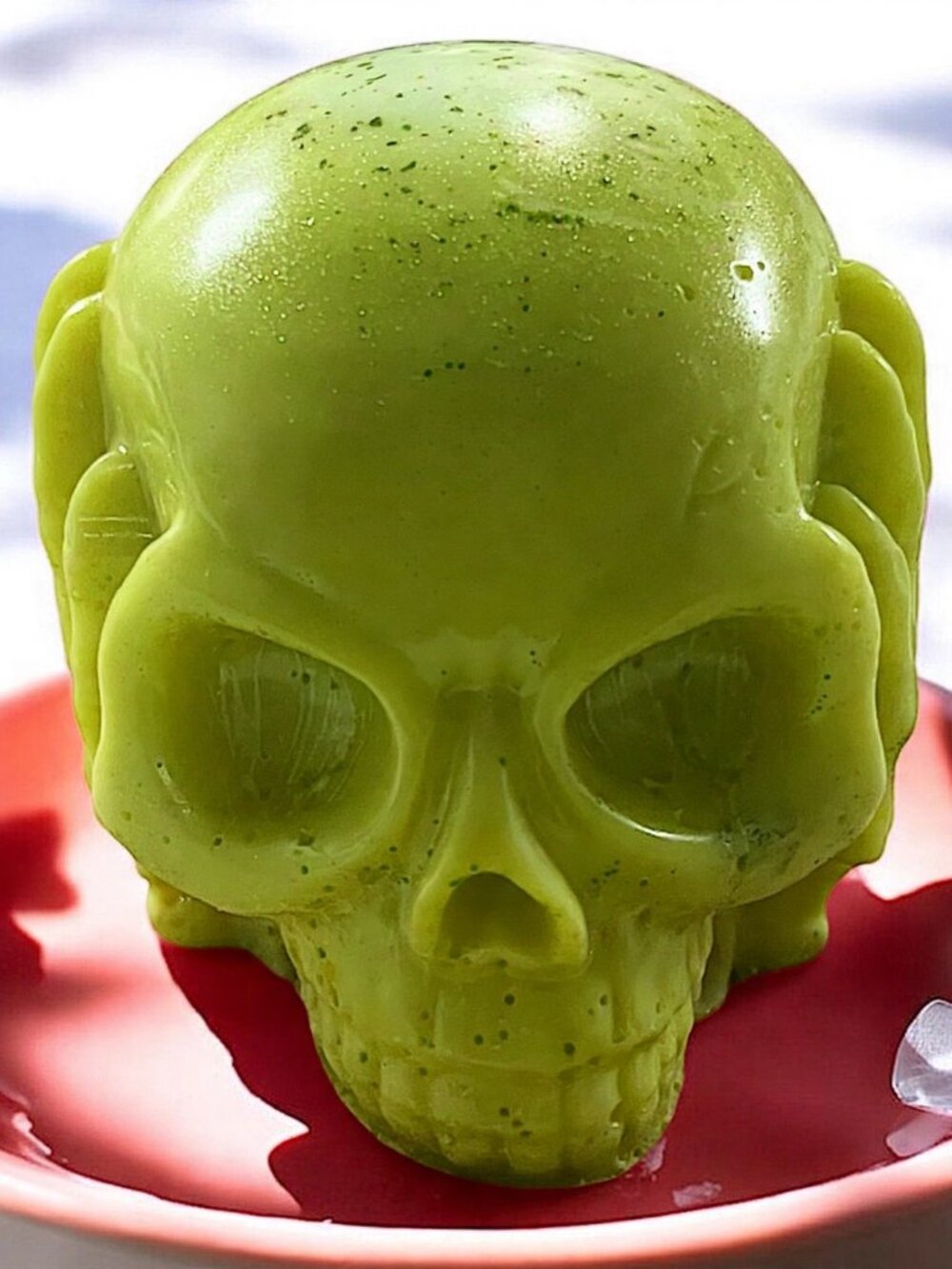 Cucumber watermelon XL Skull lime soap handmade 5x4in 13oz shea butter based